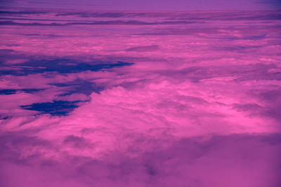 High angle view of clouds against sky during sunset