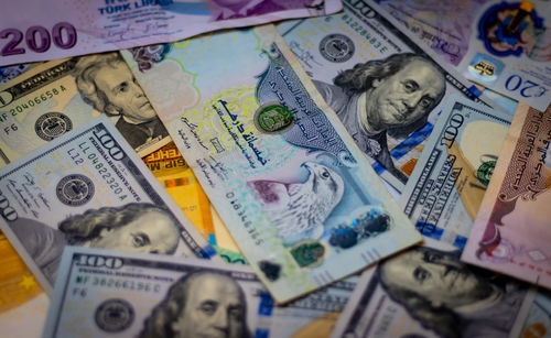 Full frame shot of paper currencies