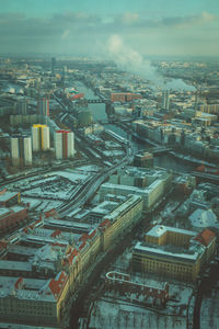 High angle shot of townscape