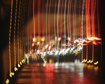 Illuminated lights at night