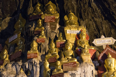 Low angle view of buddha statue