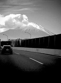 Road with mountains in background