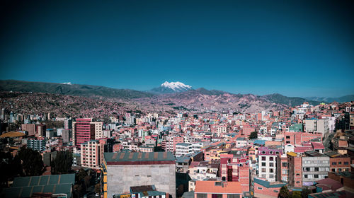 Aerial view of townscape against sky