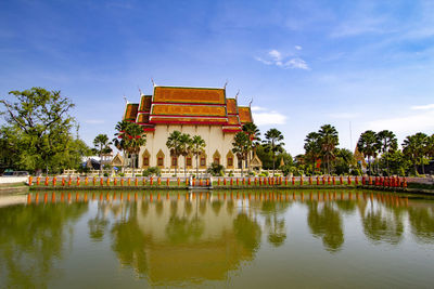 Reflection of temple in lake