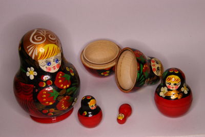 Close-up of figurines on table