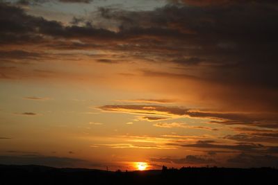 Scenic view of dramatic sky during sunset