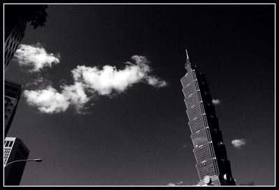 Low angle view of tower against sky