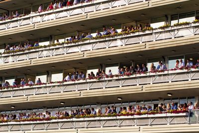 Full frame view of people at grandstand
