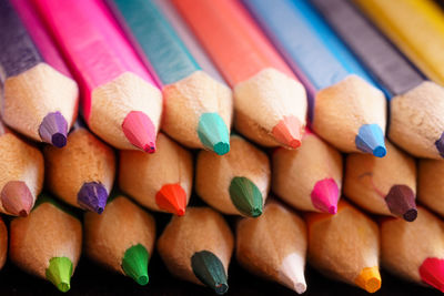 Close-up of colored pencils