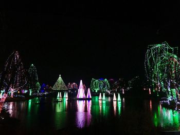 Illuminated city at night