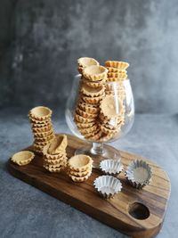 Close-up of ice cream on table