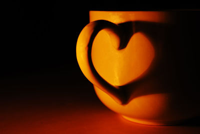 Close-up of heart shape on table