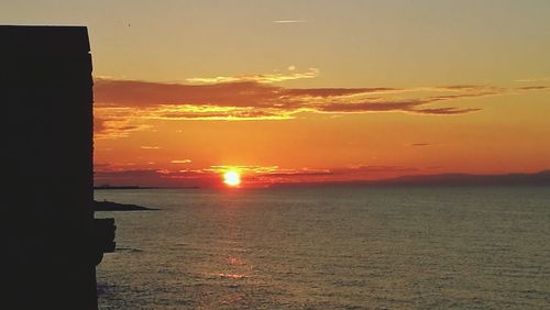 Scenic view of sea at sunset