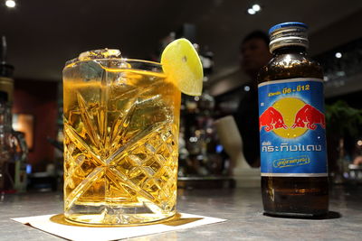 Close-up of drink on table