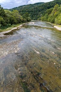 Scenic view of river flowing through rocks