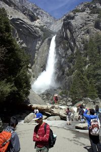 People at lower yosemite falls