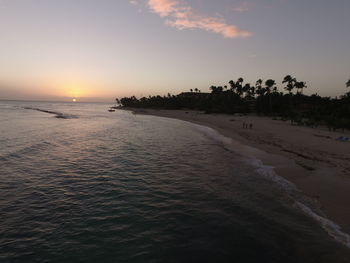 View of beach during sunset