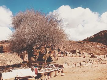 Group of people against the sky