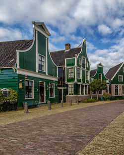 Charming view of picturesque half-timbered houses in zaanse schans, netherlands
