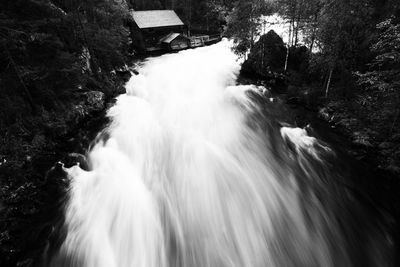 Scenic view of waterfall