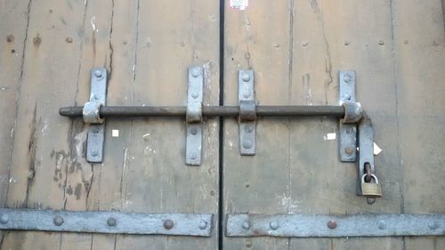 Close-up of closed door