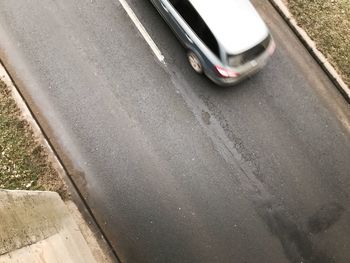 High angle view of road