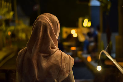 Statue of buddha at night