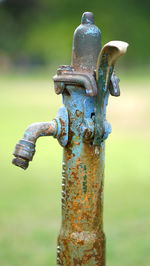 Close-up of rusty water pipe