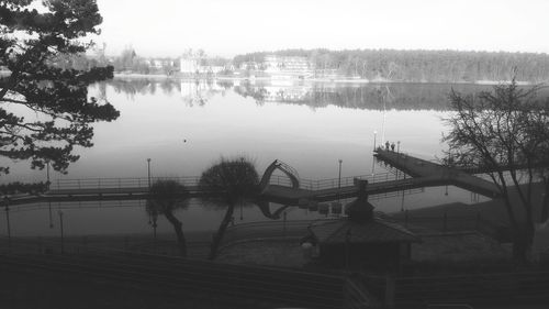 Reflection of built structures in water