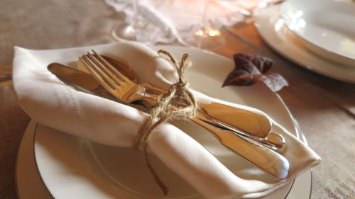 Close-up of food on table