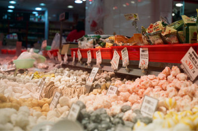 Various vegetables for sale in store