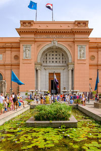 Group of people in front of building