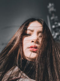 Close-up portrait of a beautiful young woman