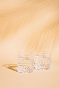 Close-up of glass jar on table