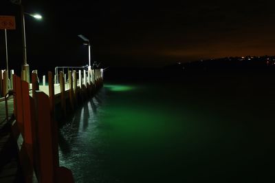 Scenic view of sea against sky at night