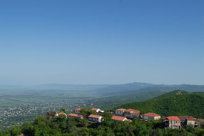 Small georgian village near sighnaghi, caucasus mountains, georgia