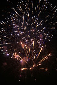 Firework display at night