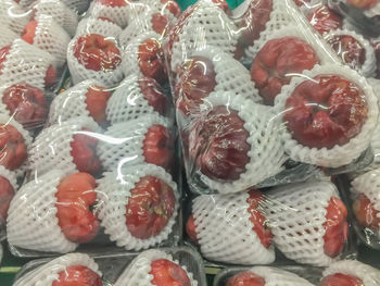 Full frame shot of fruits for sale in market