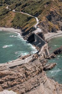 High angle view of sea shore