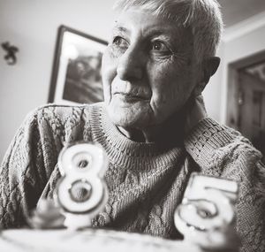 Close-up of smiling senior woman