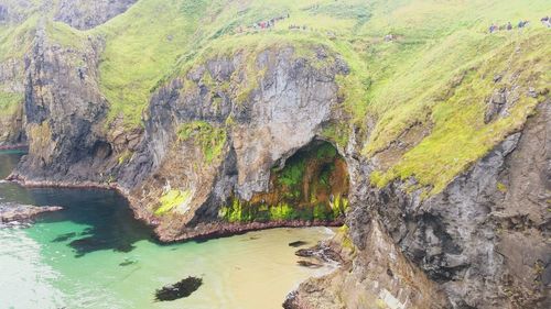 High angle view of a river