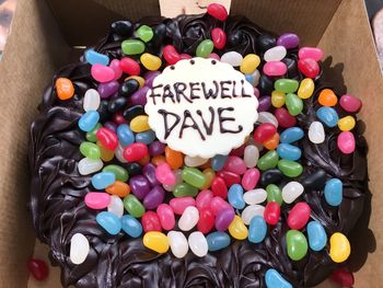 Close-up of multi colored text