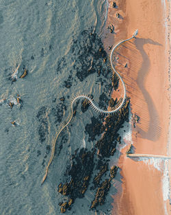 High angle view of beach