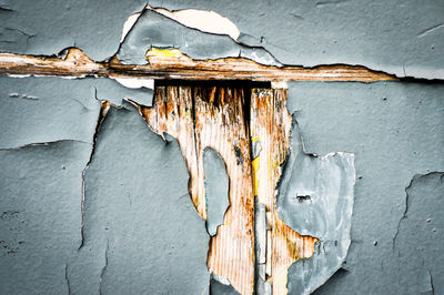 Close-up of rusty old weathered wall