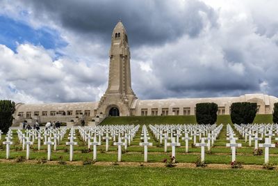 View of cemetery against sky