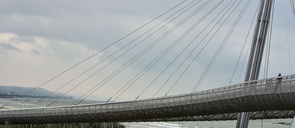 Low angle view of suspension bridge