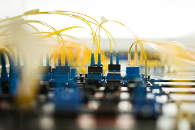 Close-up of cables against blurred background