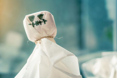 Close-up of white umbrella