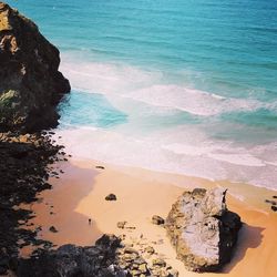 Scenic view of beach against sky