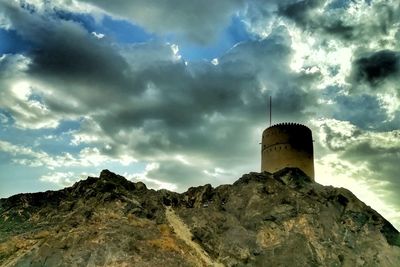 Low angle view of mountain against sky